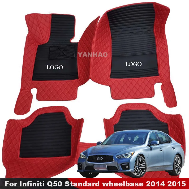 

Carpets Car Floor Mats For Infiniti Q50 Standard wheelbase 2014 2015 Foot Pedals Protect Styling Accessories Interior Waterproof