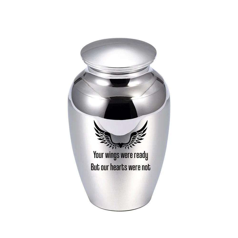 

Angel Wing Fashion Cremation Urn Jewelry for Ashes Small Memorial Keepsake Urns Aluminum Alloy Mini Casket Funeral Urn 70x45mm