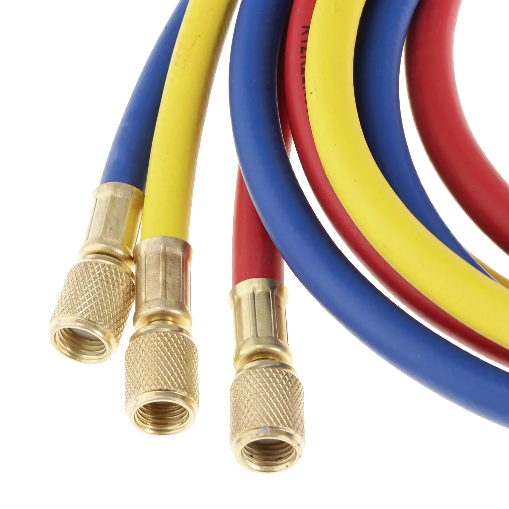 Зарядный шланг(RYB) 3-Pack-standard 1/" HVAC R410a R22 R134+ адаптеры