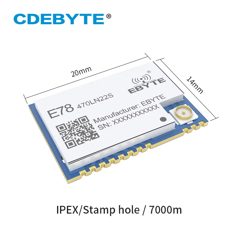 Беспроводной трансивер LoRa 22dBm ASR6501 SoC E78 470LN22S SPI SMD IPEX Коннектор с отверстиями TCXO RF
