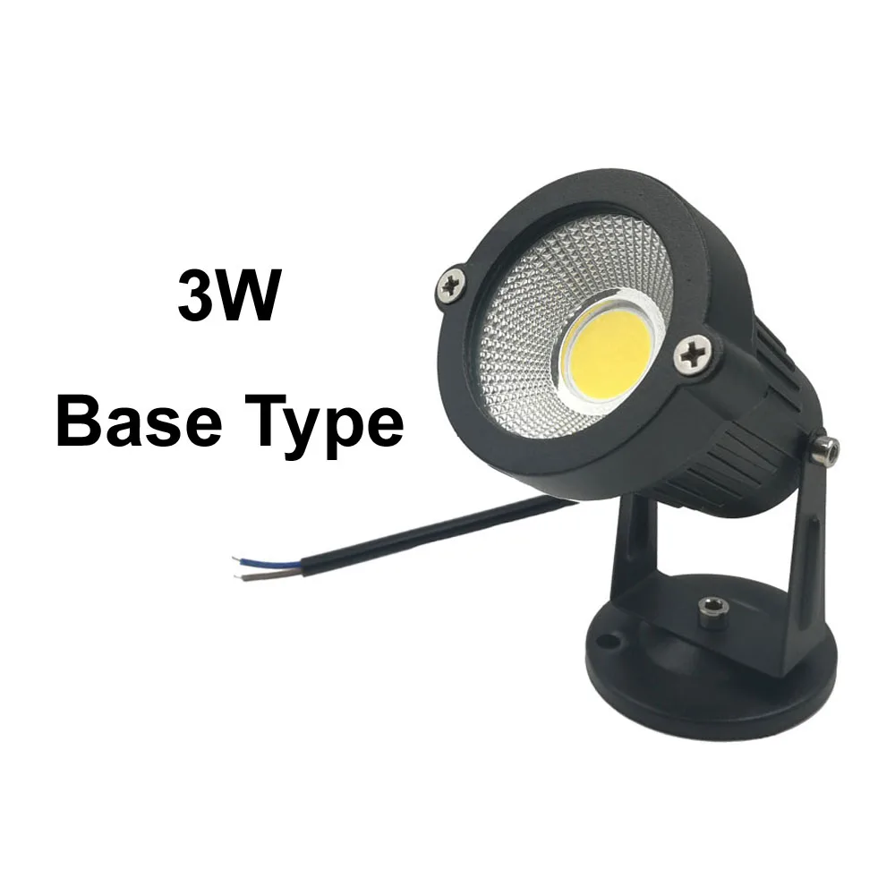3W Base Type Светодиодный COB светильник для садовой лужайки 3 Вт 5 Вт 7 Вт 9 Вт уличная, с шипами круглая Базовая лампа AC110V 220 в DC12V Светодиодный светильник для ландшафтной дорожки ing - Испускаемый цвет: 3W Base Type