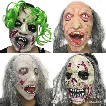 

New Halloween Latex Mask Old Man Scary Latex Mask For Masquerade Halloween Costume Party Realistic Horror Decoration With Hair