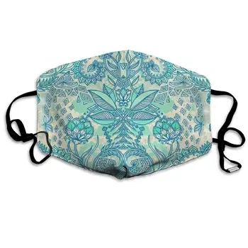 

Dustproof Washable Reusable Nature Pattern In Blue, Mint Green Mouth Cover Mask Protective Warm Windproof Mask