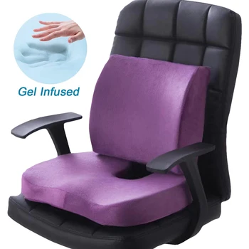 

2 In 1 Memory Foam Seat Cushion Health Care Orthopedic Chair Pad Slow Rebound Waist Support Back Cushion for Car Office Home