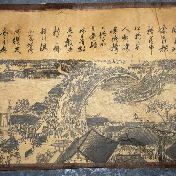 Древние известные картины 4 м Qingming Shanghe длинные свитки традиционных китайских