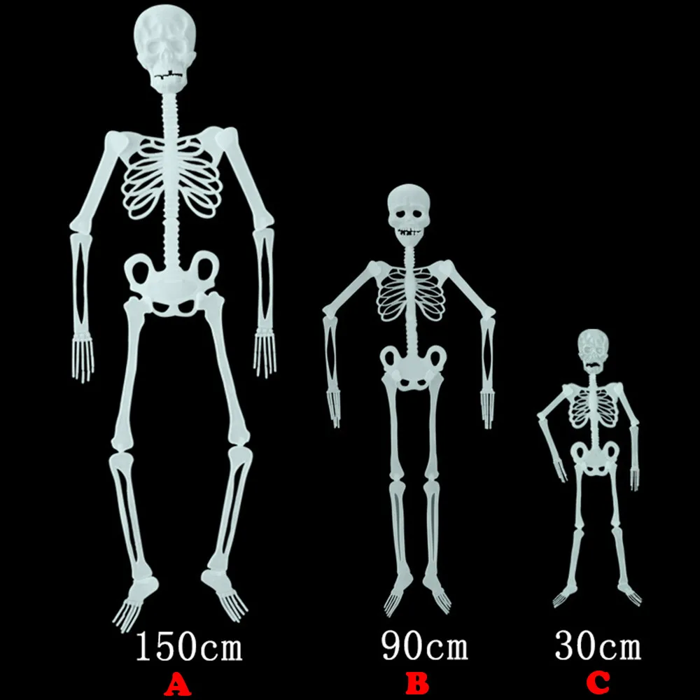 Горячая 1 шт ужас светящийся подвижный череп скелет Хэллоуин реквизит светящийся Хэллоуин ЕВА страшные Хэллоуин декоративные фермы A30814