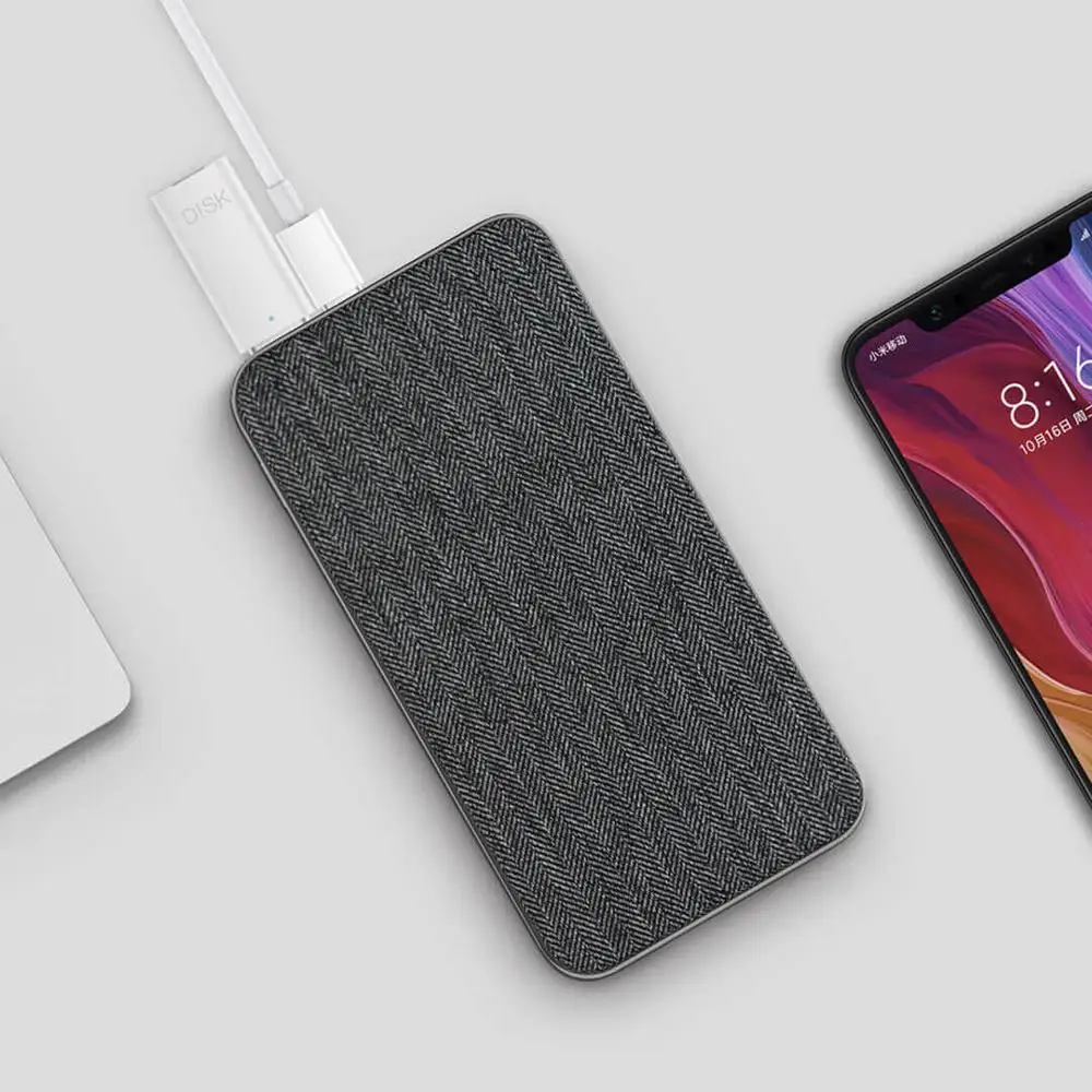 Xiaomi ZMI QB910 10000mAh power Bank type-C 2-way 18W быстрая зарядка портативный внешний аккумулятор usb-хаб для iPhone-темно-серый - Цвет: Deep Gary