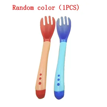 

Genuine Baby Temperature Sensing Tableware Safety Soft Feeding Flatware Baby Kids Children Feeding Tableware