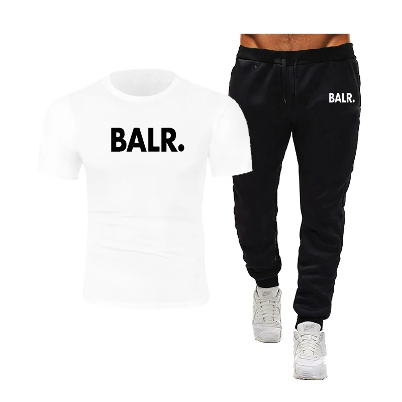 Conjunto deportivo BALR para hombre, camisetas y pantalones de dos piezas, informal, estampado, gran oferta, novedad, 2020