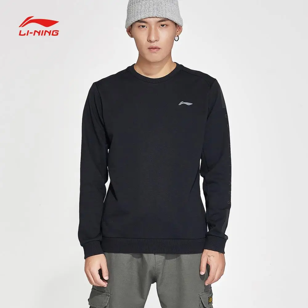 Li Ning мужской тренировочный свитер из 60% хлопка с подкладкой 40% полиэстера удобные