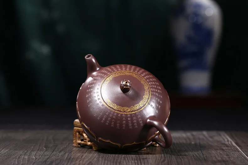 Yixing подлинный горшок Zisha Master Craftsman ручной работы чайный горшок Folin живопись Золотой чайный горшок коллекционный сертификат полный чайный набор