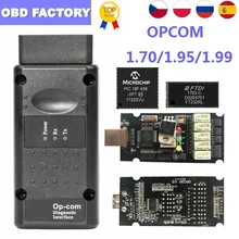 Op com varredor obd2 v1.99/v1.95/v1.70 para opel opcom 1.99 ferramenta de diagnóstico automático com leitor de código pic18f458 ft232rl OP-COM