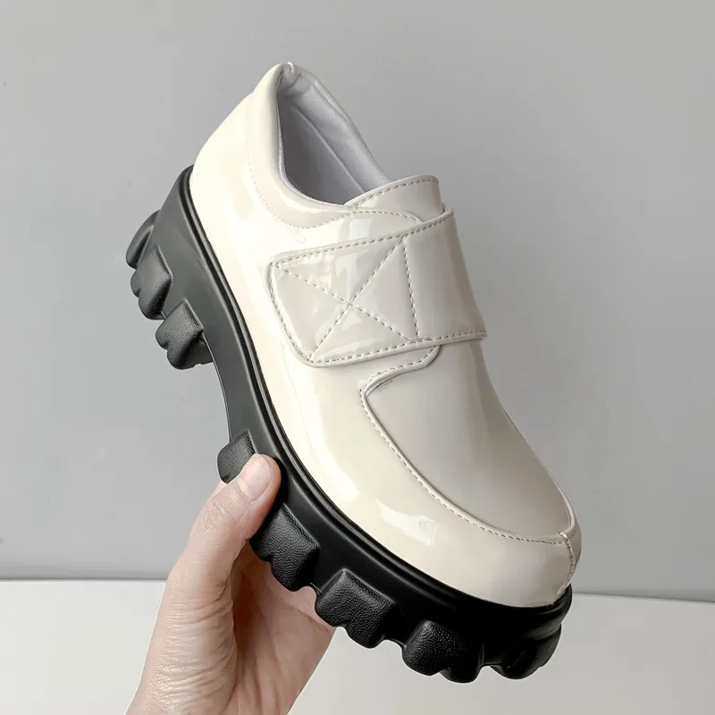 beige dan li YMECHIC; коллекция года; сезон весна; Новое поступление; женские туфли на плоской платформе с застежкой-липучкой; Цвет черный, бежевый; женские кроссовки; повседневная женская обувь; большие размеры - Цвет: beige dan li
