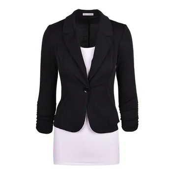 

Blazer For Women Solid Color Slim Cardigan Suit Long-sleeved Commuter One Button Blazer