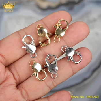 

10pcs Gold Silvery Oval Shape Open Lobster Clasps Fashion Jewelry,Copper Metal Lock Carabiner Clasps For Bracelet Necklace DIY