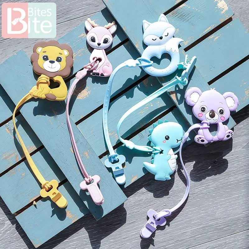 1pc Silicone Pacifier Chains Baby Silicone Teether Pandent Teething Rodent Unicorn Fox Nursing Toys Children's Goods Let's Make