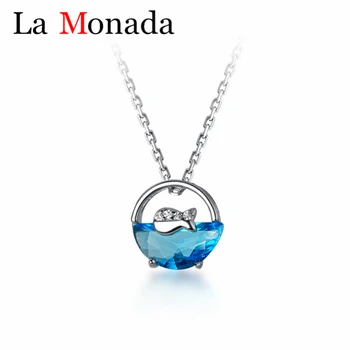 

Delicate Silver 925 Jewelry Lovely Fish Necklace Jewelry Sea Ocean Elements Pendant Necklaces Girl Friend Mom Gift