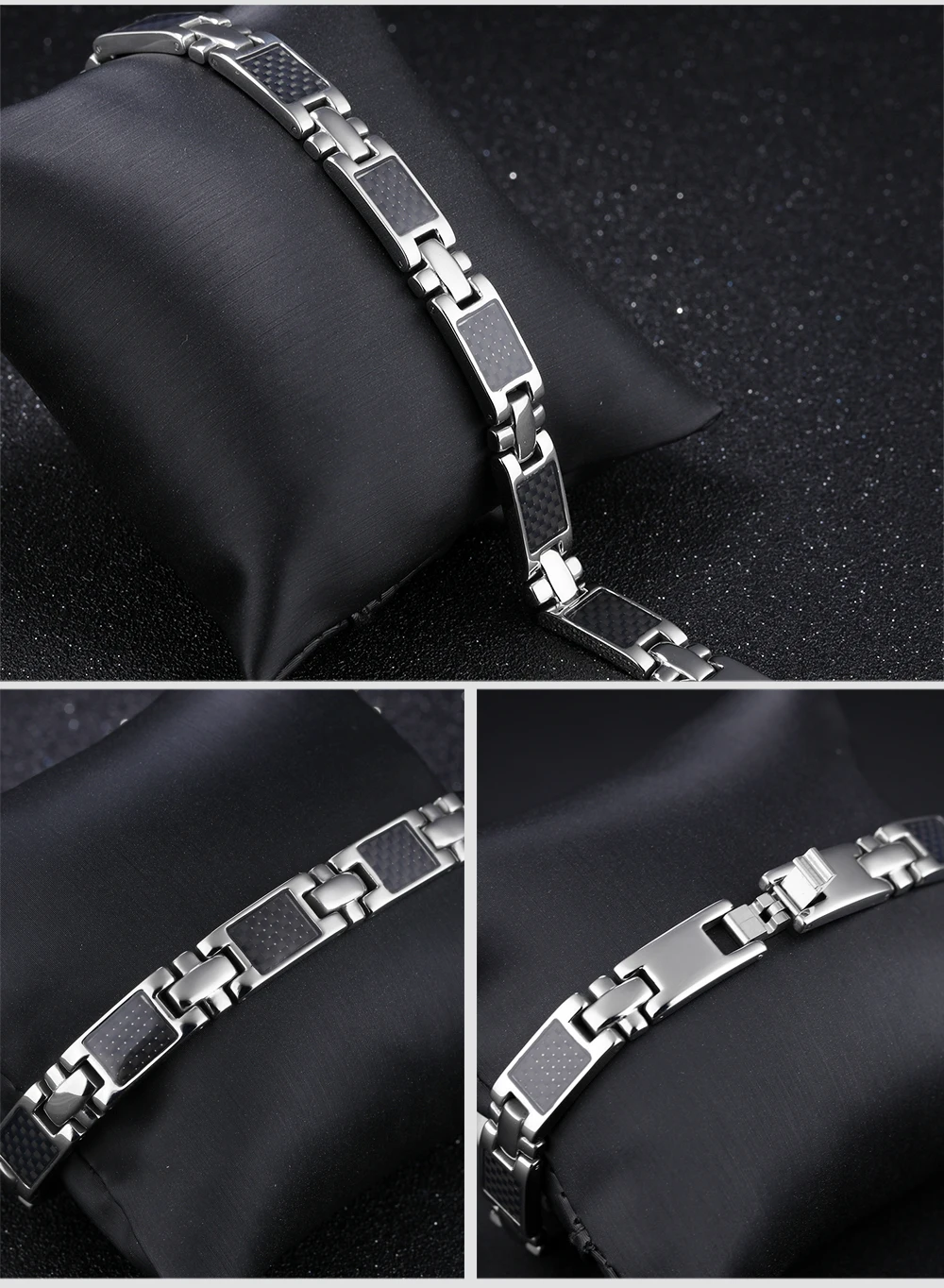 TrustyLan, 9 мм, широкие магнитные браслеты для увеличения мощности, мужские браслеты, ювелирные изделия, черный браслет из нержавеющей стали для здоровья, подарки для мужчин