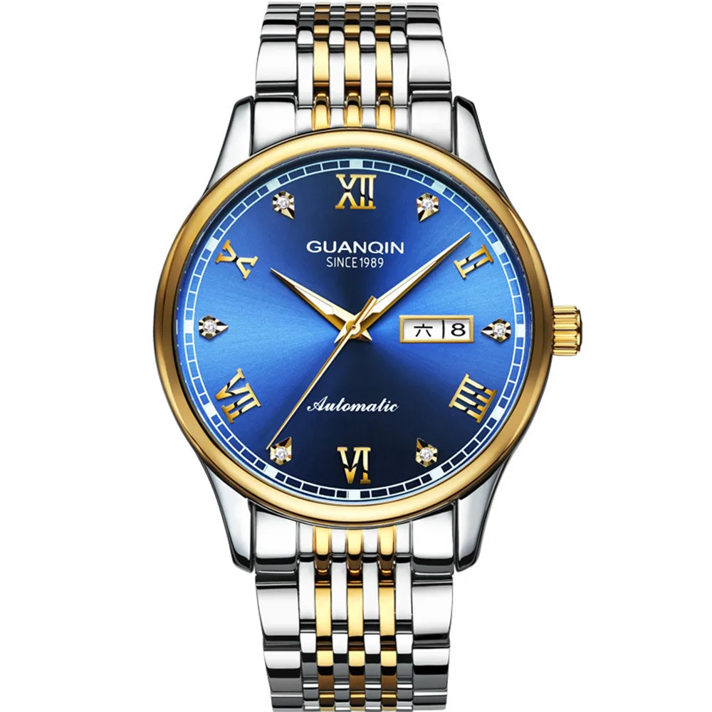 

GUANQIN Relogio Masculino Automatic Sapphire Mechanical Men Watch Clock Waterproof Calendar Steel Wristwatch Otomatik Erkek Saat