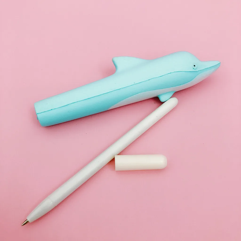 Креативная Ручка Kawaii Dolphin липкий медленно поднимающийся карандаш держатель