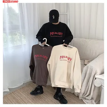 

Dropshipping Spring Male Loose Hoodies Mens Causal Streetwear Baggy Print Solid Sweatshirt Fashion Sport Pullover
