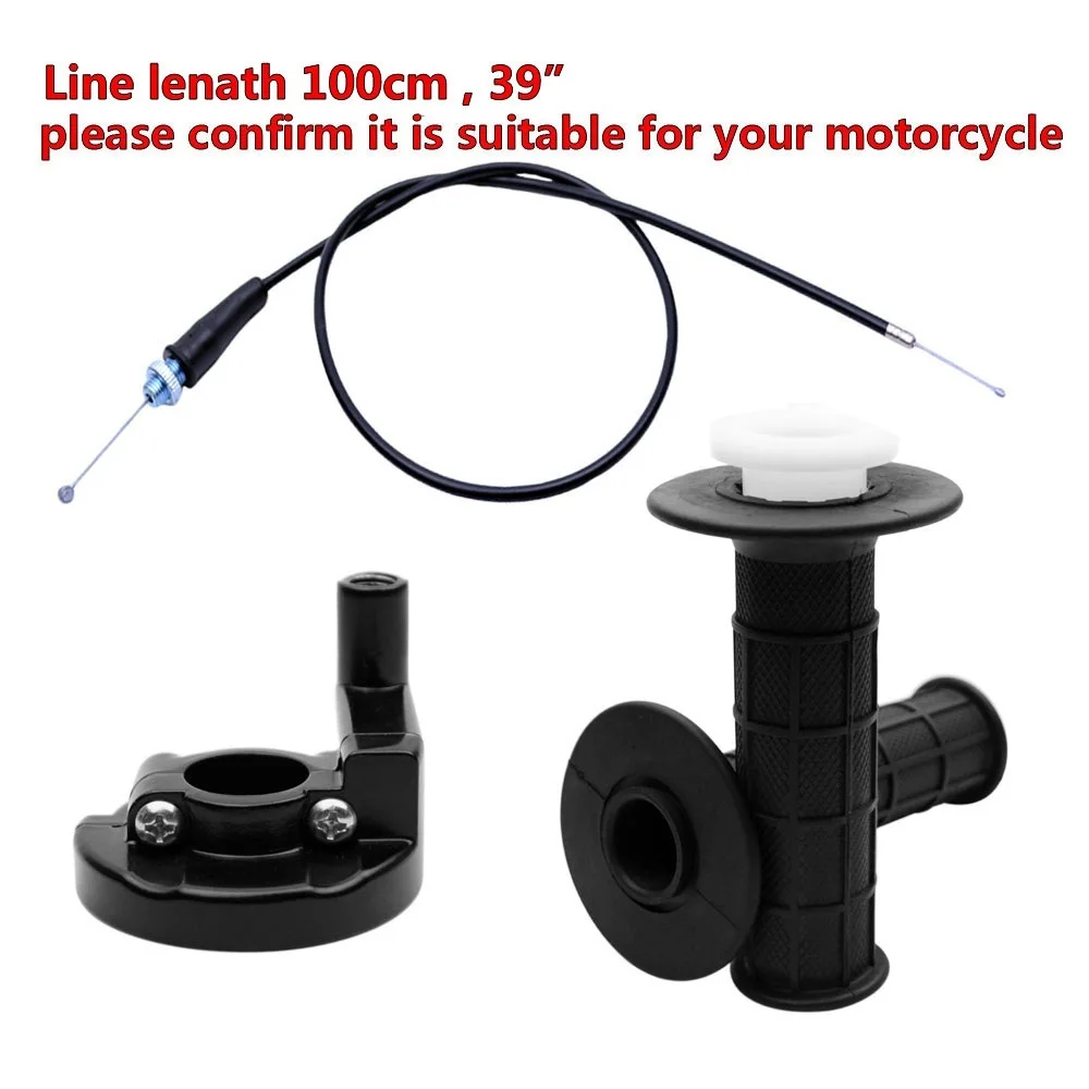 Black Twist Throttle + Handle Grips + Cable Assembly for CRF KLX TTR