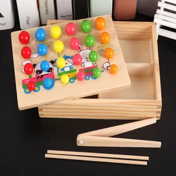 

Kids Folder Beads Montessori Wooden Learning Education Puzzle Toy For Children Clip Ball Toy Play Table Games