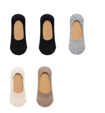 5 pairs 5 пар/лот новые женские носки сплошной цвет невидимые женские короткие носки летние тонкие нескользящие носки-башмачки для девочек TJ233 - Цвет: 5 pairs