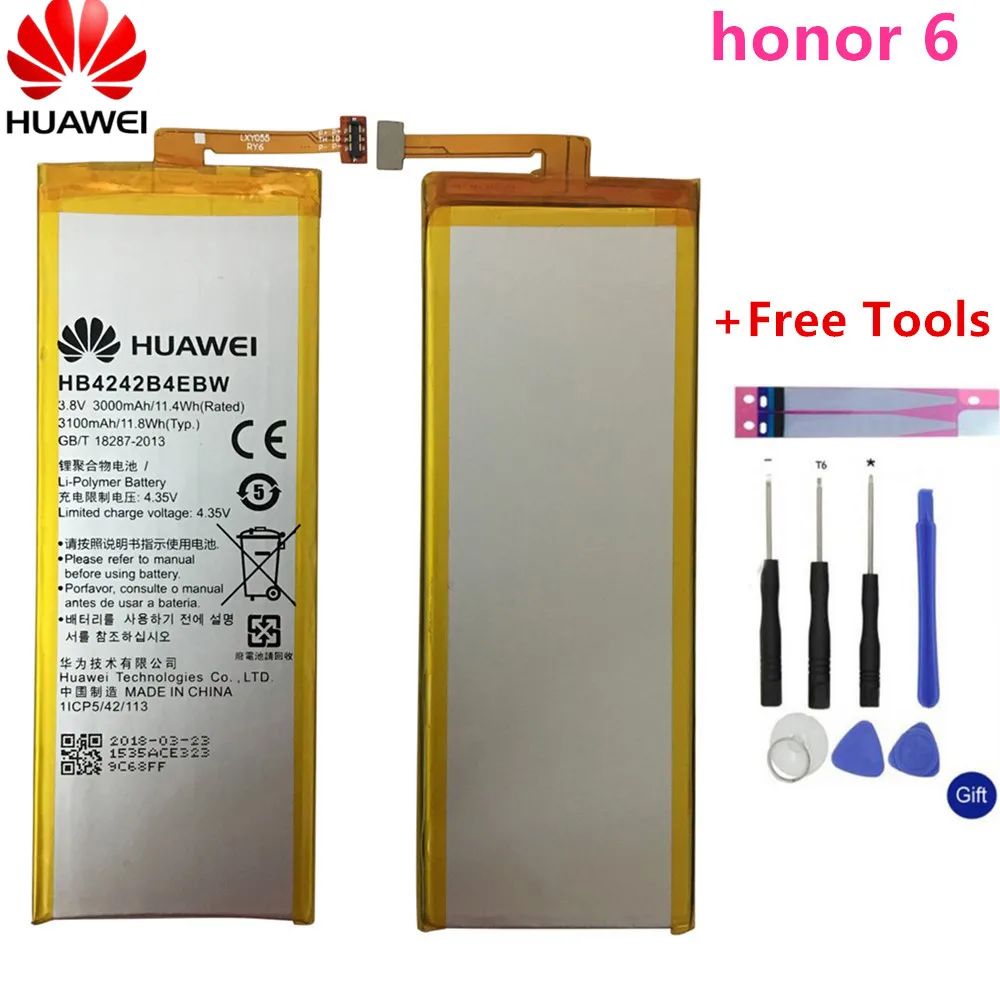 Запасная батарея для телефона Hua Wei HB4242B4EBW Huawei Honor 6 / 4X 7i Shot X ShotX 3000 мАч + наборы