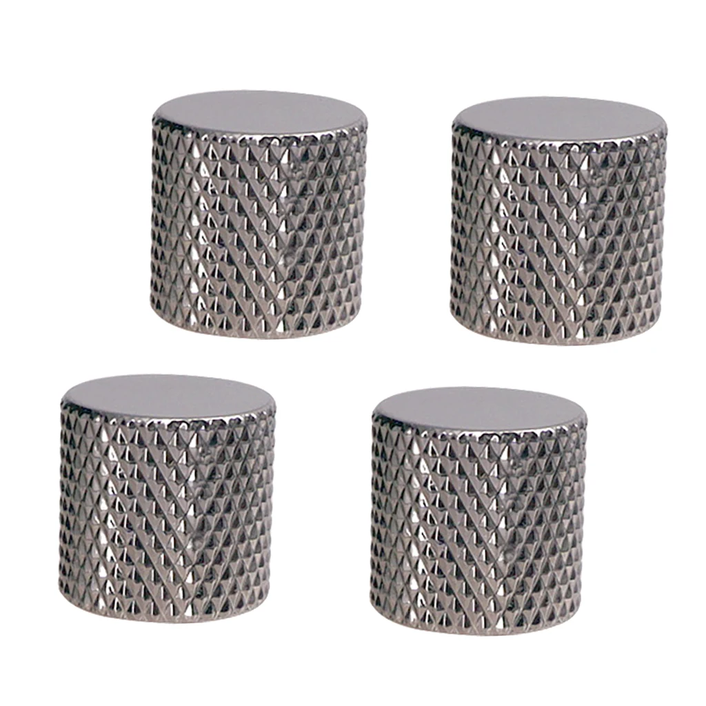 Black Metal Guitar Volume Tone Control Knob Switch Tip Knob Cap