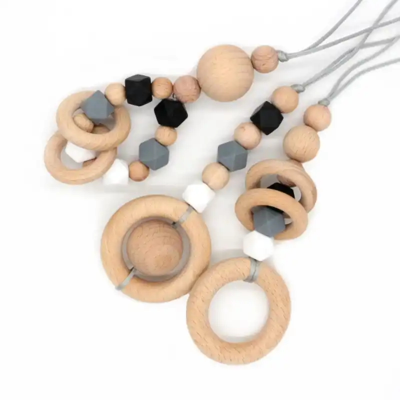 wooden teething rattle