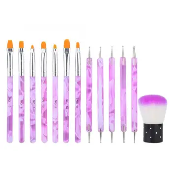 

Nails Tools Set 7pcs UV Gel Pen Double Head 5pcs Nail Dotting Pen With Dust Removal Brush For Manicure Tool Nail Art Equipment