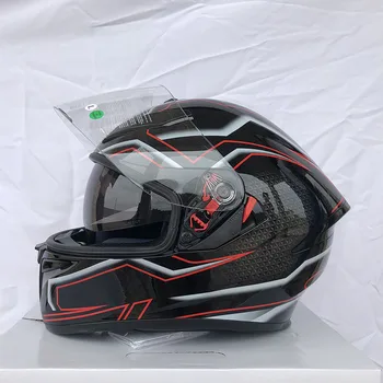 

red lines double lens Motorcycle crash helmet Free shipping High Quality Flip up Electric motorbike Full face motorcycle helmet