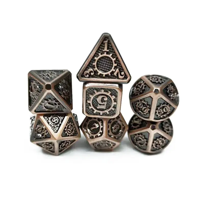 7 шт./компл. металла многогранные кости для DND RPG MTG игра Курсив шрифта кости разные цвета ролевой игры аксессуары