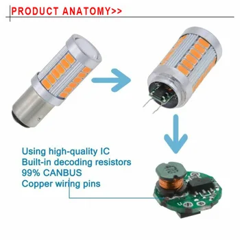 

33SMD Car LED Lights Bulb DC 12V Replacement Lamps 4pcs Bright 1157 Tail