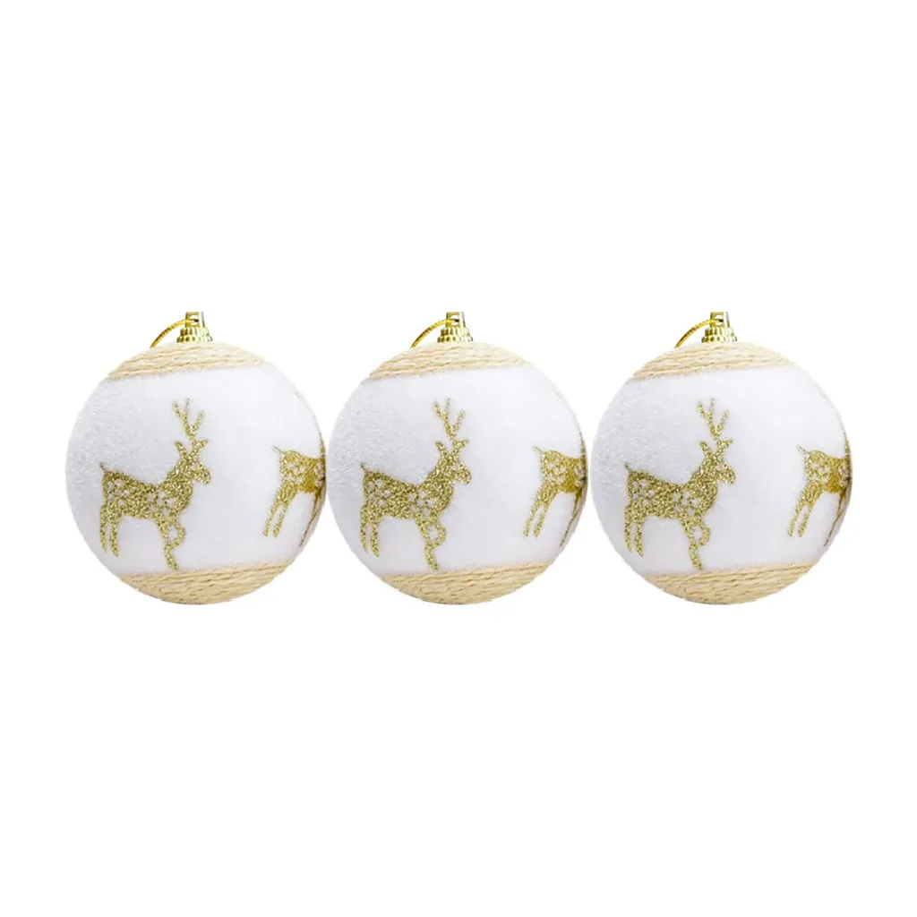 Christmas Decorations For Home Christmas Ball Ornaments For Christmas Tree Decor For Xmas Holiday 7.5cm 3pc Christmas New Year - Цвет: GOLD