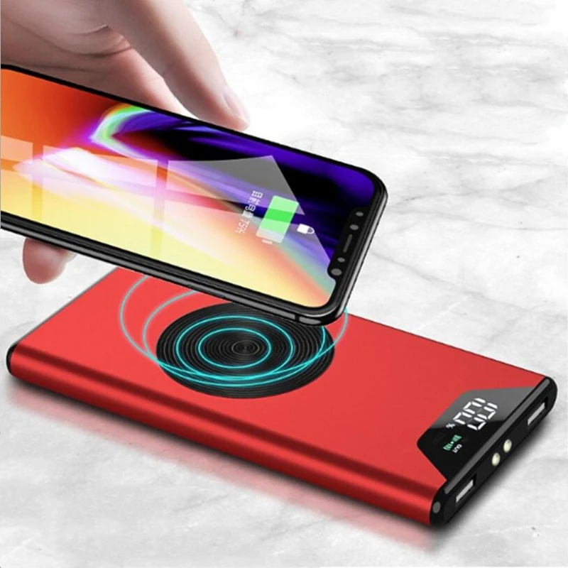 30000 мАч QI Беспроводное зарядное устройство внешний аккумулятор для iPhone samsung Xiaomi