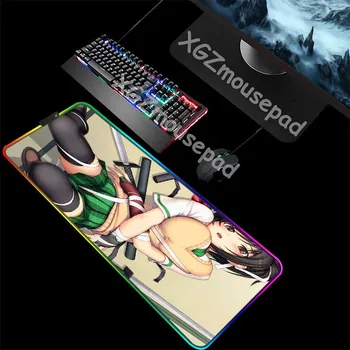 

XGZ Anime Bundled Skirt Temptation Custom Large RGB Mouse Pad Black Lock Edge Office Computer Desk Mat Speed Rubber Non-slip Xxl