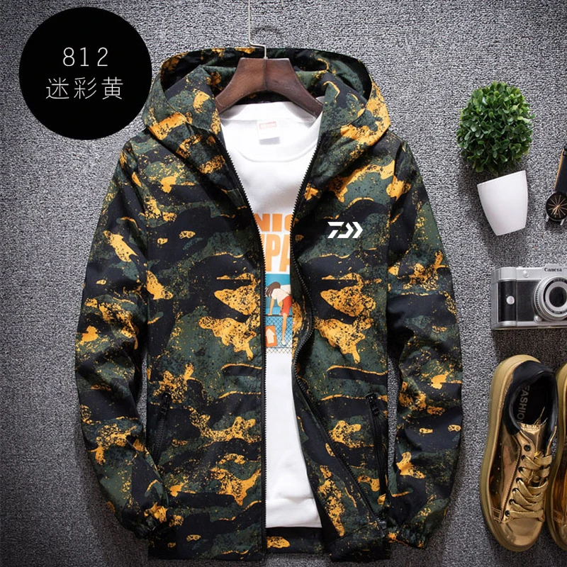 Hoodie dos Homens Jaquetas de Pesca Roupas de Pesca Camisa de Pesca Nova Daiwa Camuflagem Fina Primavera Esporte Caça Cabolsa Masculino M-7xl 20 pesca camisa de caça casaco masculino M-7XL