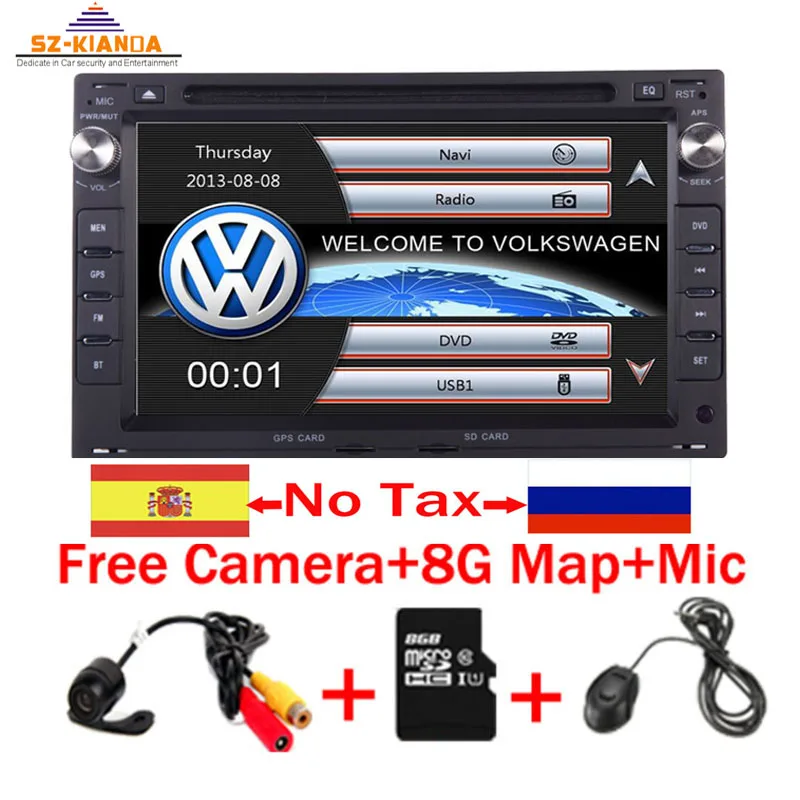 " сенсорный автомобильный dvd-плеер с экраном для VW Golf4 T4 Passat B5 Sharan с 3g gps Bluetooth Радио Canbus SD USB камера+ 8 Гб карта - Цвет: Camera Mic 8GB Map