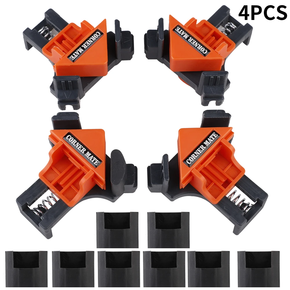 Ruiqas Right Angle Clamp 4Pcs 90° Right Angle Frame Corner Clamp Clip Suitable for Carpentry Cabinet Furniture Repair Connection 