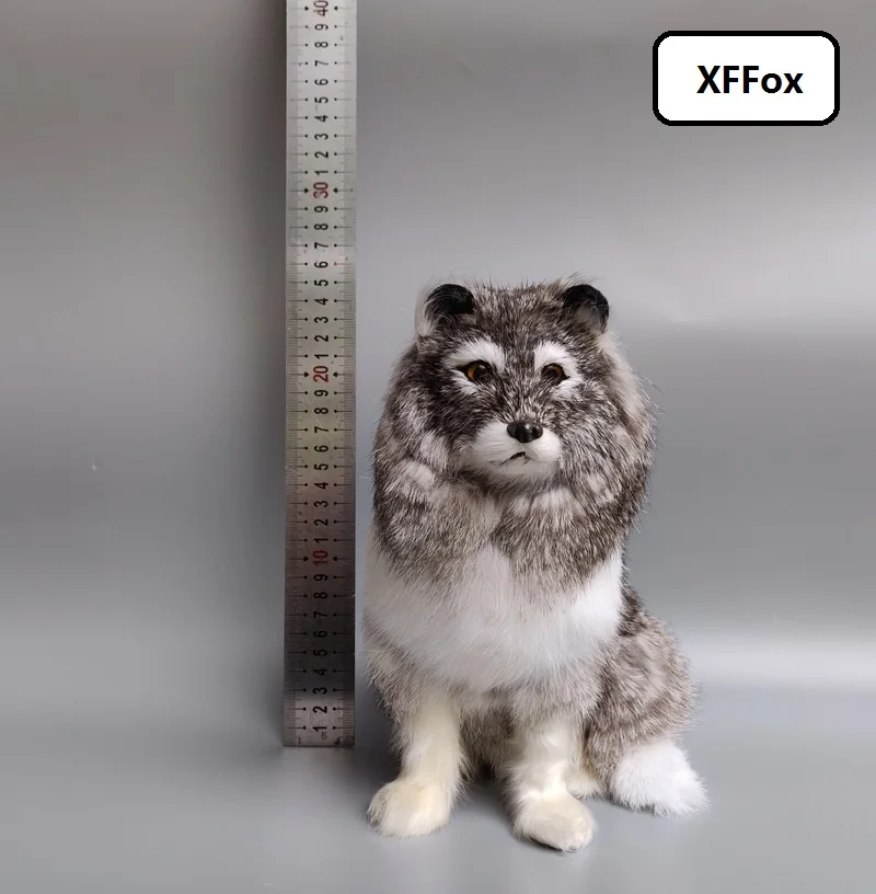 

new real life gray dog model plastic&furs simulation sitting shepherd dog doll gift about 20x14x23cm xf2360