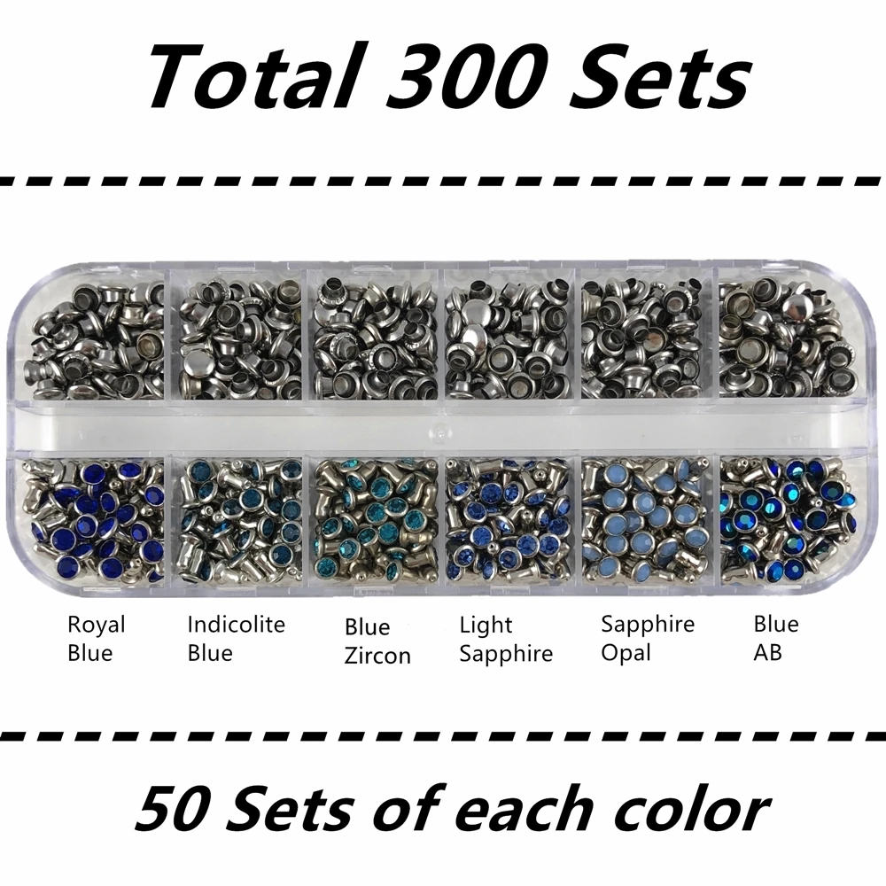 YORANYO 300 наборы для ухода за кожей 4 мм CZ++ Цвет Фул с украшением в виде кристаллов быстрого серебристого цвета с заклепками смешанные покрытые Цвет пятна серьги-гвоздики в стиле панк Спайк подходит для кожаные-Крафта - Цвет: Mix 04