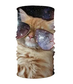 

efyh Galaxy Cat Magic Scarf Works as Face Mask Neck Gaiter Headband Balaclava