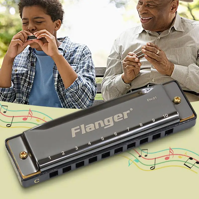 

Full scale blues harmonica standard beginner professional full scale 10 hole 20 tone C harmonica