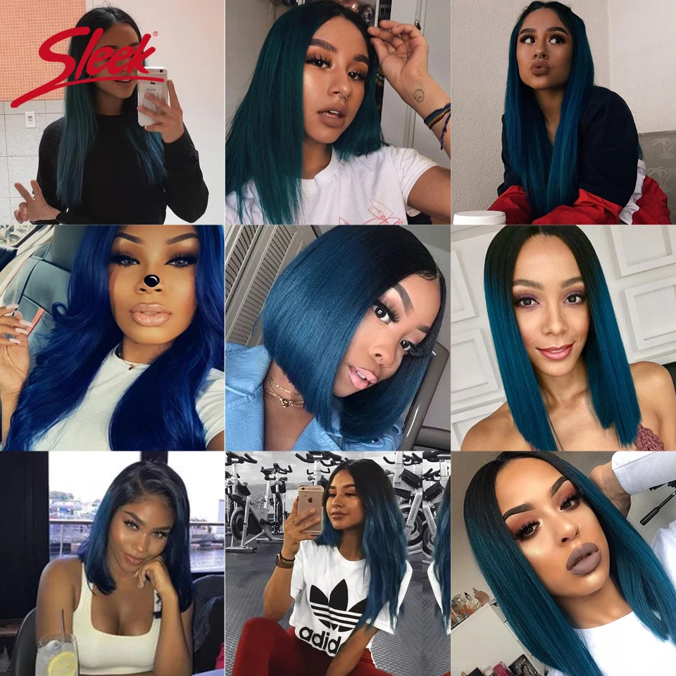 Sleek Mink Blue Orange Blonde Color Malaysian Straight Hair Weave Bundles 8 To 26 Inches Hair Extension Bugha Style ing