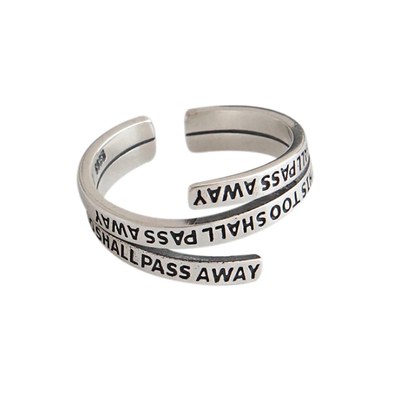 Silver F.I.N.S корейские 925 пробы серебряные кольца для женщин Ретро Многослойные необычные женские кольца с открывающимися словами - Цвет основного камня: Silver