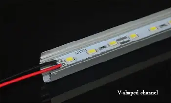 

50pcs/lot 36LEDs 50CM SMD5730 LED Bar Light 12V Aluminum LED Strip Light With V-shaped U-shaped Aluminum channel