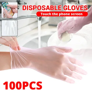

Disposable Latex Gloves 100pcs Rubber Protective Hand Gloves Home Cleaning Work/Dishwashing/Kitchen/Garden Household Gloves