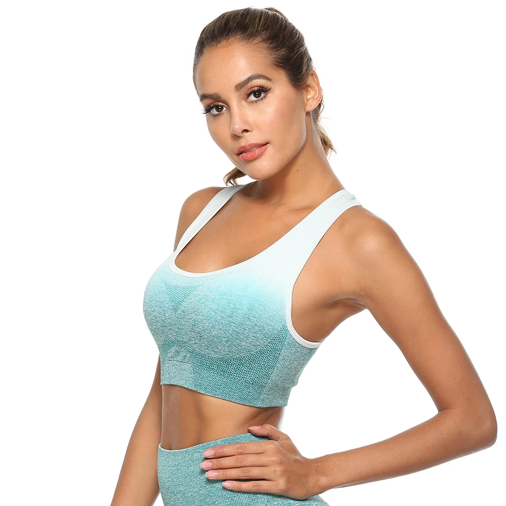 Blue (Bra) Спортивные костюмы для бега, женская одежда для йоги, спортивный бюстгальтер, леггинсы, наборы, бесшовные, высокая талия, обтягивающие штаны, для спортзала, фитнеса, тренировки, леггинсы - Цвет: Blue (Bra)